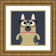 thumbnail image 1 of Todd Art 15x15 Gold Ornate Wood Framed with Double Matting Museum Art Print Titled - Bow Wow German Shepherd, 1 of 4