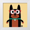 thumbnail image 1 of Todd Art 15x15 White Modern Wood Framed Museum Art Print Titled - Bow Wow Doberman, 1 of 4