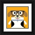 thumbnail image 1 of Todd Art 20x20 Black Ornate Wood Framed with Double Matting Museum Art Print Titled - Bow Wow Beagle, 1 of 4