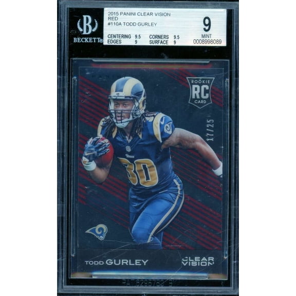 Todd Gurley Rookie Card 2015 Panini Clear Vision Red (17/25) #110A BGS 9