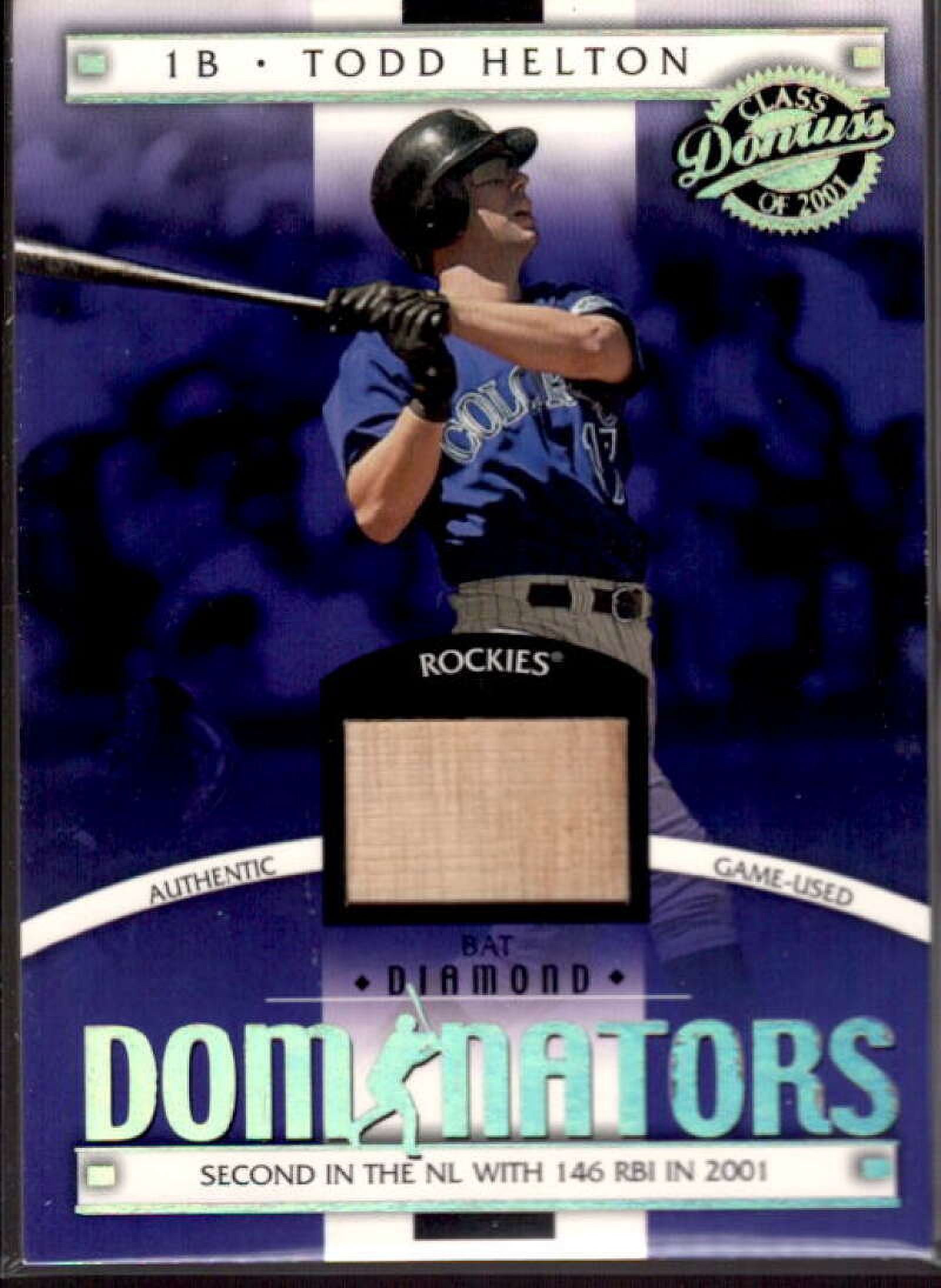Todd Helton Bat Card 2001 Donruss Class of 2001 Diamond Dominators # ...