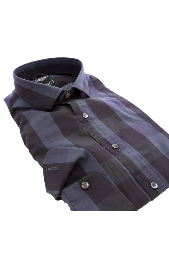 Men's Casual Shirt X-Small Navy Checkered