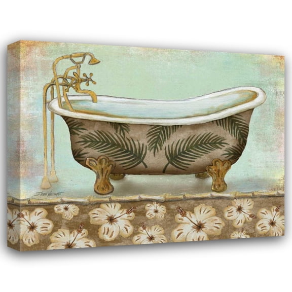 Todd Williams 24x20 Gallery Wrapped Canvas Wall Art Titled - Tropical Bath I