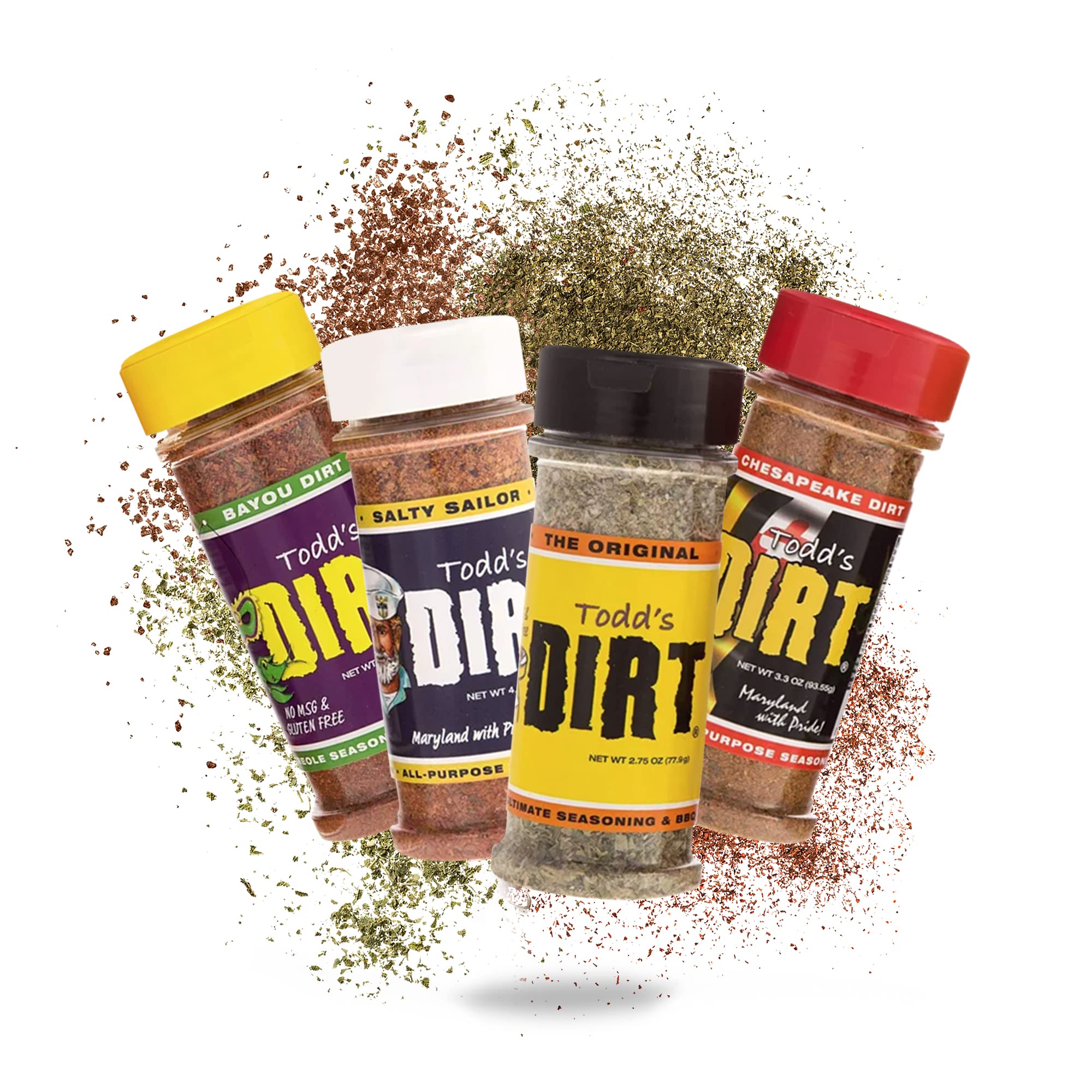 Todd’s DIRT All GP27 Purpose Seasoning & BBQ Rub 4 Pack Sampler Set