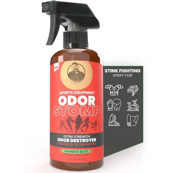 Todd's Odor Stomp Equipment Odor Eliminator - Extra Strength Enzyme- Deodorizer for Football, Hockey, Gym Bags, and Athletic Gear - Blitz Scent - 16 oz
