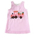 thumbnail image 1 of Toddle Baby Girl Easter Outfit Bunny Rabbit Embroidery Sleeveless Overalls Smocked Dress Striped A-line Dresses, 1 of 9