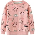 thumbnail image 1 of Toddle Girls Pink Sweatshirts Casual Crewneck Dinosaur Print Pullover Fall Winter Long Sleeve Top Clothes Size 6 172, 1 of 4