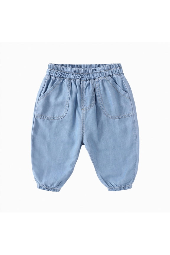 Toddler 12-18 Months Boys Jogger Pants, Stretch Casual Cargo Pants 6-12 Months 12-24 Months 2T 3T 4T 5T 6T 7T 8T 9T Children Light Blue Streetwear Pants