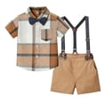 thumbnail image 1 of Toddler 2 Pack Baby Boys Short Sleeve Plaid Shirts Button Down Shirt Top Outwear Clothes, 1 of 4