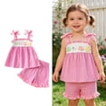 thumbnail image 1 of Toddler 2 Piece Sets for Girls Sleeveless Floral Top and Shorts Set Summer Clothes Girls Outfits 12-18 Months, 1 of 9