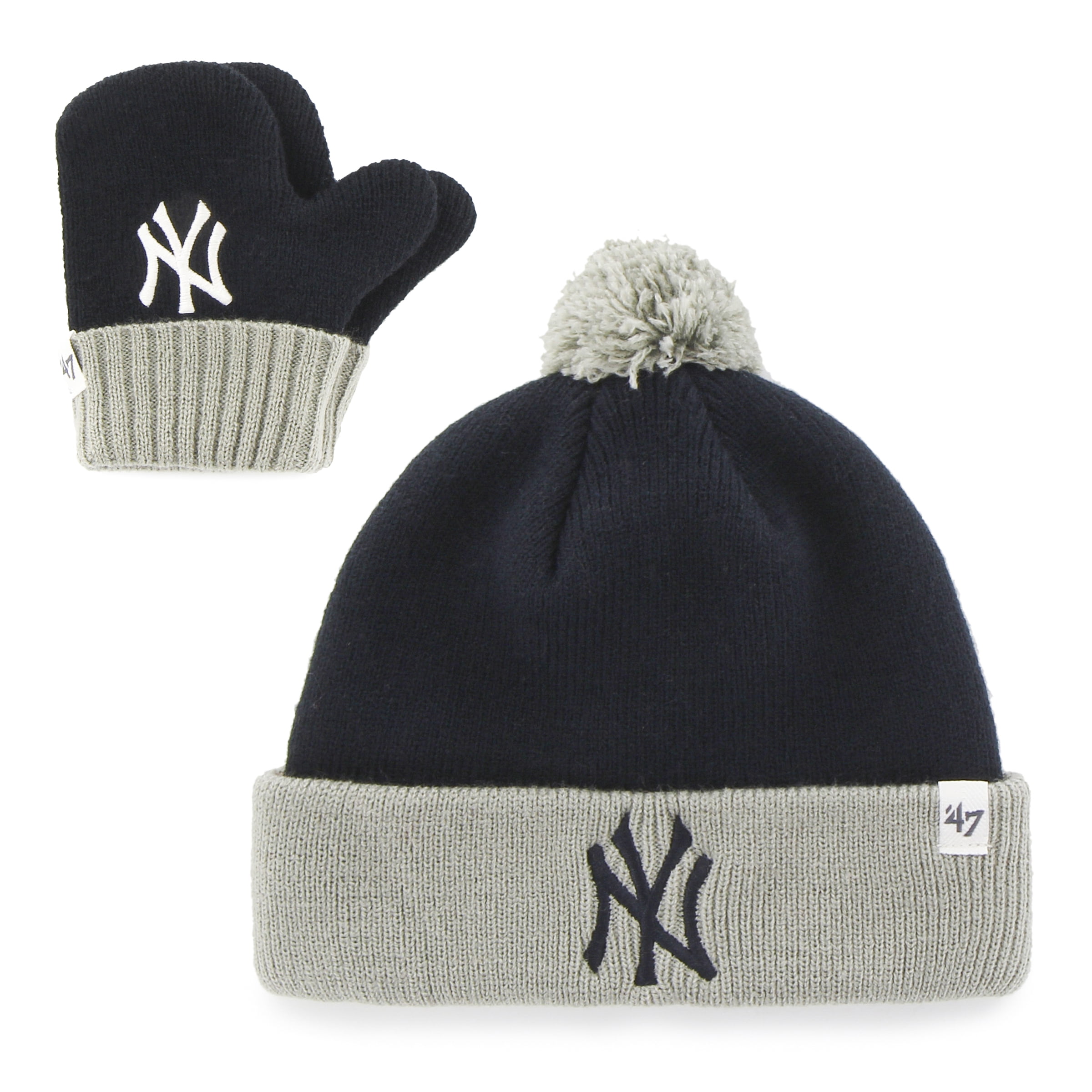 Toddler '47 Navy New York Yankees Bam Bam Cuffed Knit Hat with Pom