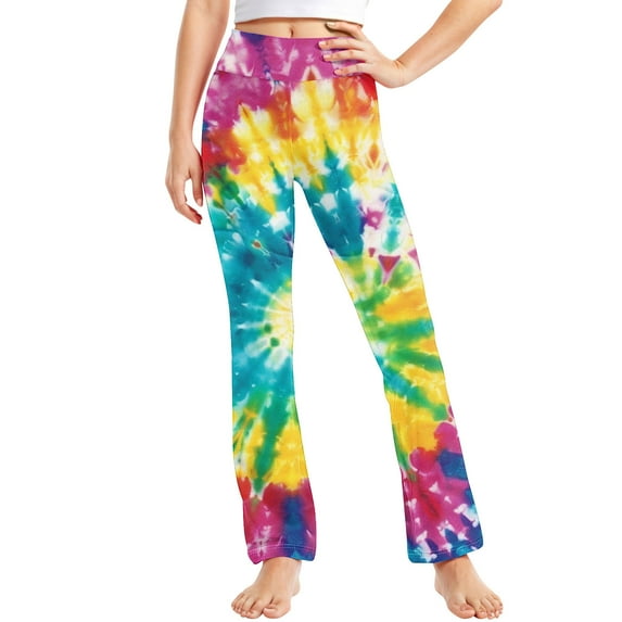 Toddler 4T Pants Flare Yoga Pants for Girls 11 Year Old Girl Clothes Flared Leggings for Girls Girls Bell Bottom Pants, Multicolor