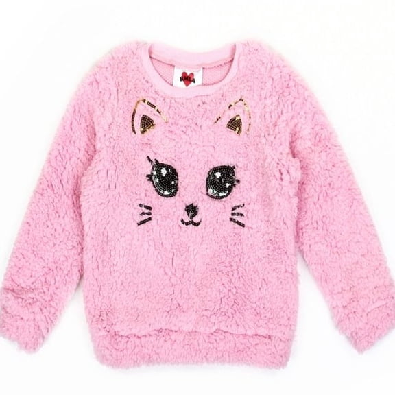 Toddler 4T Pink Girls Sequins Embroidery Berber Fluffy One Left