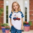 thumbnail image 1 of Toddler 4Th Of July Outfit Kids Fashion American Flag Printed Tees Boys Girls Cute Round Neck Short Sleeve Top Blue 9-10 Years, 1 of 7