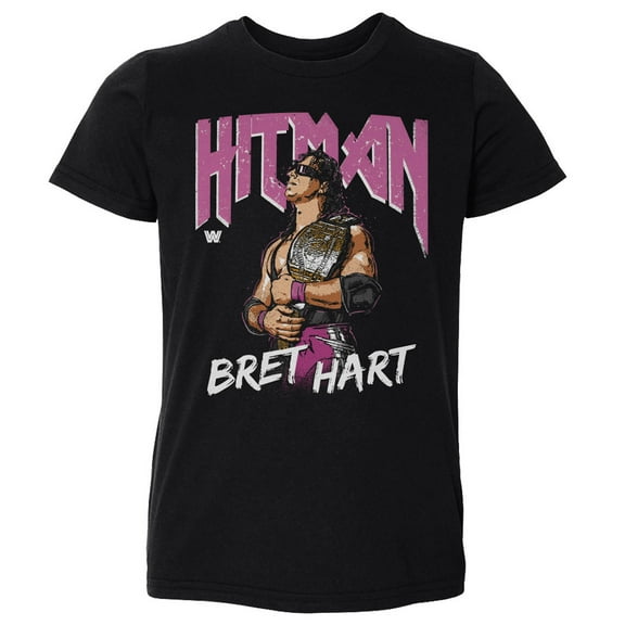 Toddler 500 Level  Black Bret Hart Hitman T-Shirt