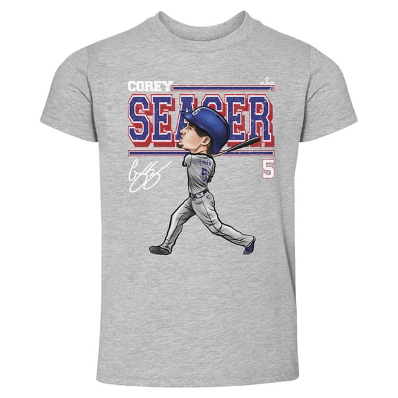 Toddler 500 Level Corey Seager Heather Gray Cartoon T-Shirt