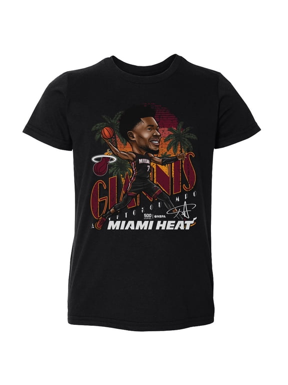 Toddler 500 Level Giannis Antetokounmpo Black Miami Heat Cartoon T-Shirt