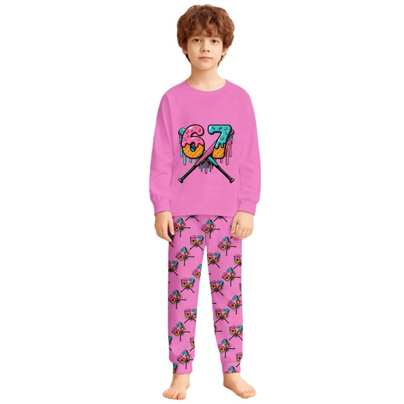 Toddler 6 7 Meme Shirt And Pants Cute 2 Piece Set Long Sleeve 67 Clothing Set Kids Winter Clothes Pink 8 Y-9 Y
