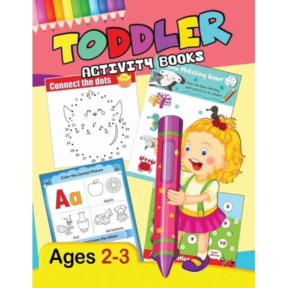 Toddler Activity Books: Preschool Activity Ages 2-3 Fun Early Learning Workbook, (Paperback)