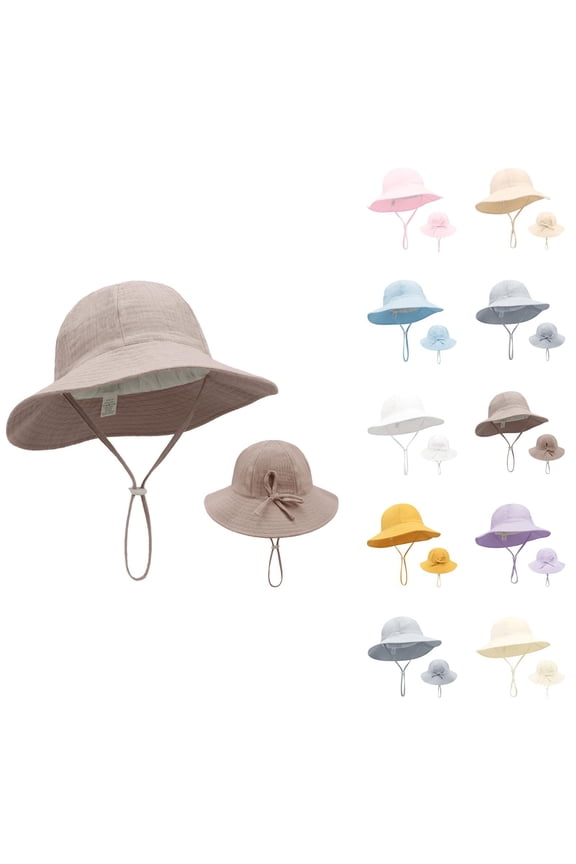 Toddler Adjustable Cotton Bucket Hat Fruit Print Sun Protection Fisherman Cap Soft Breathable UV Protection Hat for Baby Boys Girls Age 1-3 Beach Outdoor Travel Summer Casual Daily Wear Essentials