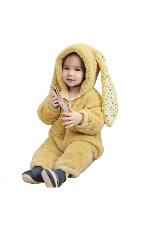 Toddler Adorable Rabbit Themed Boys Romper Jumpsuit Soft Winter Warm