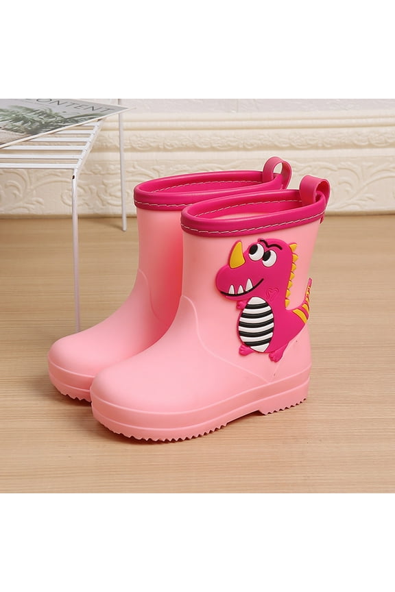 Toddler Adorable Rain Boots Easy On Handles Lightweight and Waterproof Boots Non- Sole Outdoor Boots Birthday Gifts for Toddler Boys Girls