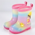thumbnail image 1 of Toddler Adorable Rain Boots Easy On Handles WaterProof Boots Non- Sole Kid Rain and Mud boots New Years Gifts for Children Boys and Girls, 1 of 3