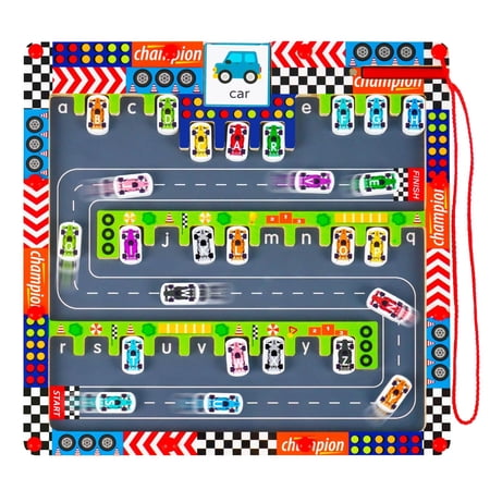 Toddler Alphabet Maze, Wooden Montessori Toys for 2 3 4 Year Old, Racing Maze Sensory Travel Toys, Ideal 2st Birthday Gifts for Boys Girls Ages 3-5