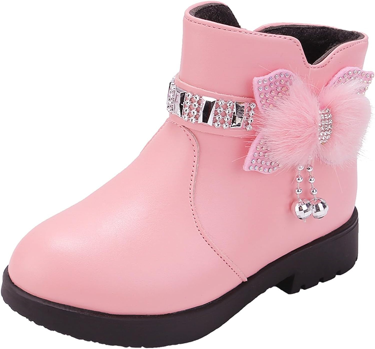 Toddler Ankle Boots Girls Short Boots Kids Bow Knot Ankle Boots Side