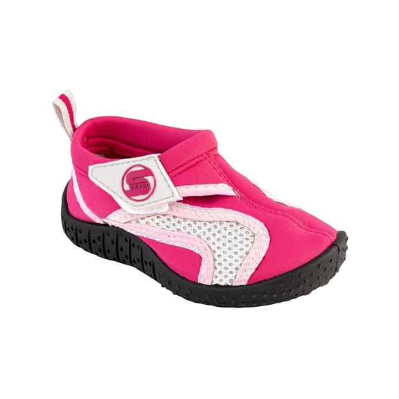 Toddler Aqua Sock Wave Water Shoes- Waterproof Slip-Ons for Pool, Beach and Sports, Fuchsia/ Gray Toddler, Size: 8, S7