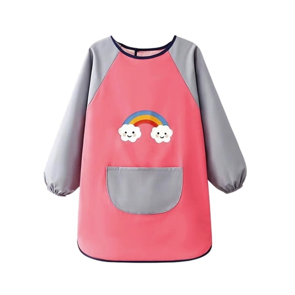 Toddler Art Smock We Are The Good Cartoon Print Kids Art Smock Long Sleeve Painting Apron Smocks Kids Grey M