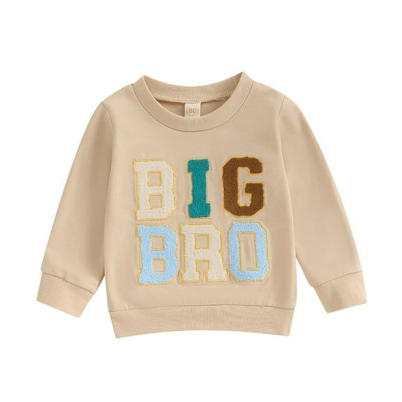 Toddler Baby Boy Big Brother Sweatshirt 6M 12M 18M 24M 2Y 3Y 4Y Crewneck Shirt Fall Clothes Little Sis Bro Matching Outfits