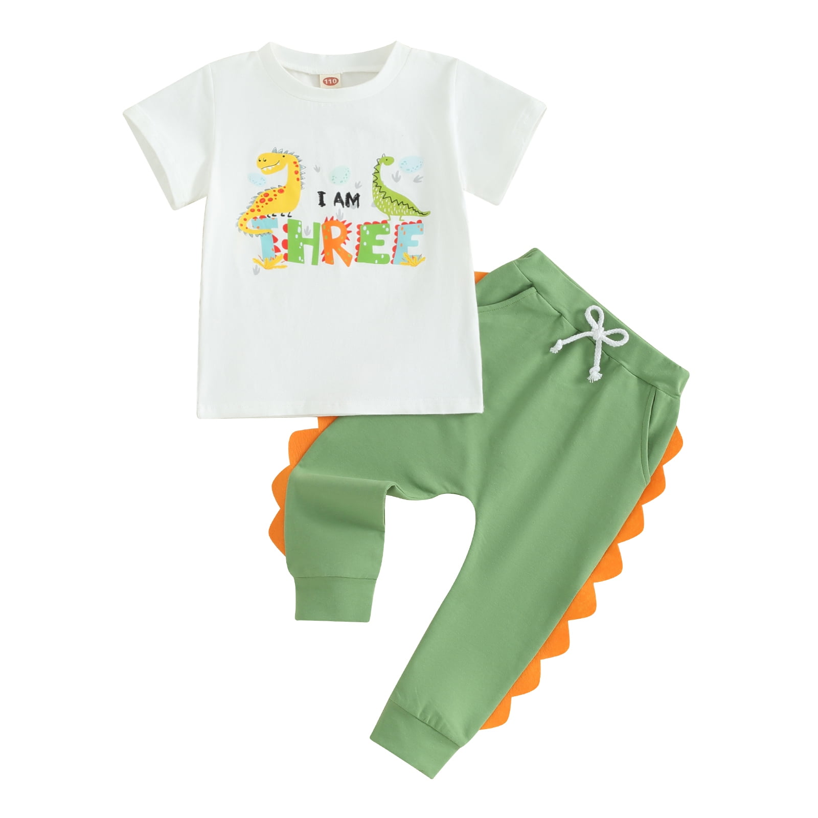 Toddler Baby Boy Birthday Outfit 1st-5th Dinosaur Print Romper/Shirt Pant Set 1 2 3 4 5 Years Old Birthday Clothes