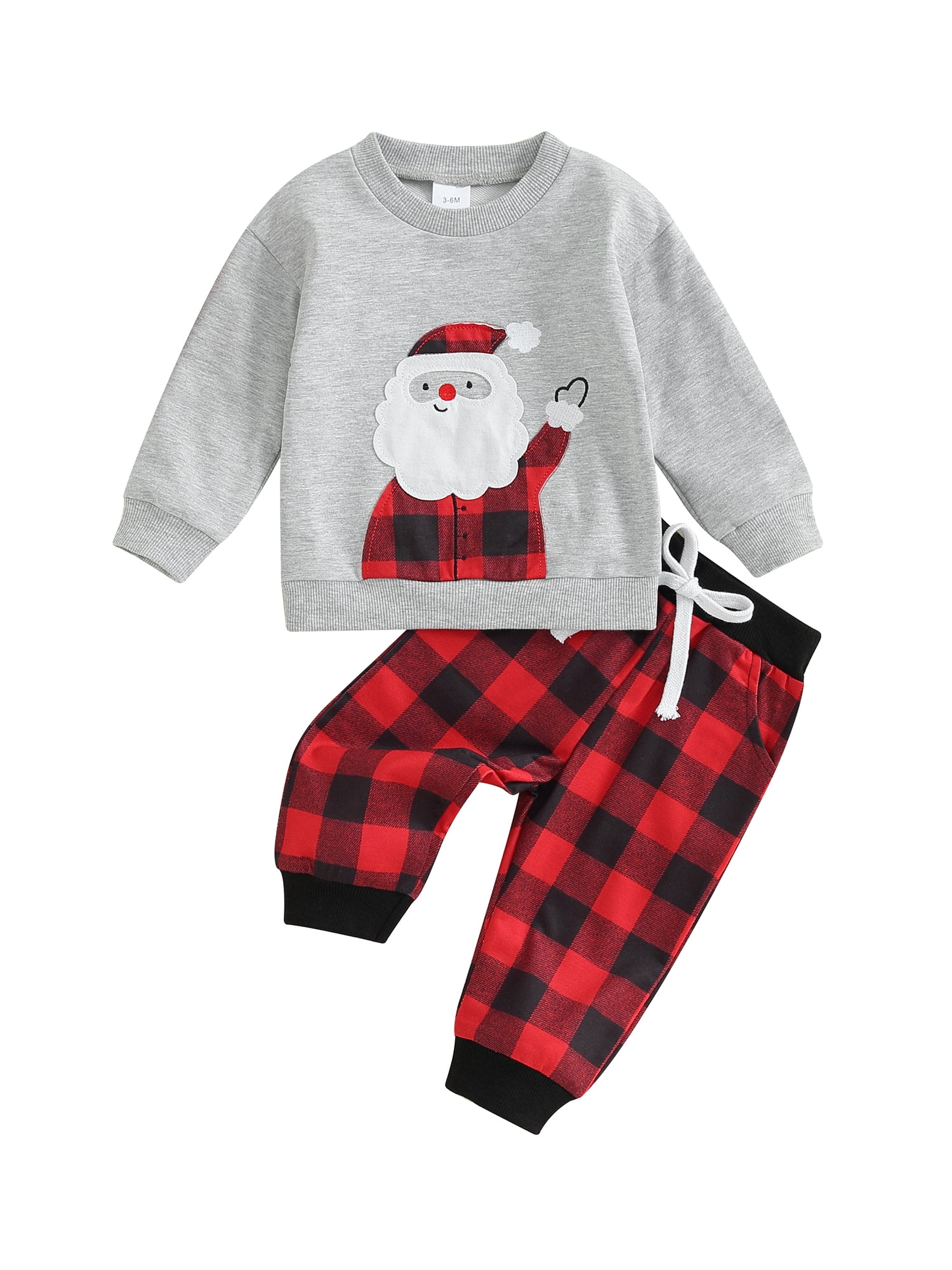 Toddler Baby Boy Christmas Outfits Long Sleeve Santa Claus Sweatshirt