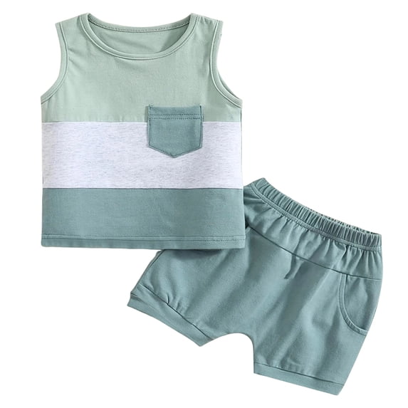 Toddler Baby Boy Clothes 6 12 18 24 Month 2T 3T Summer Outfits Sleeveless Tank Vest T-Shirt Casual Shorts Set