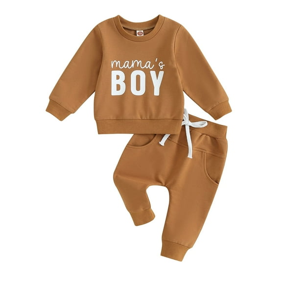 Toddler Baby Boy Clothes 6M 12M 18M 24M 3Y Mamas Boy Crewneck Sweatshirt Long Sleeve Shirt Camouflage Pants Fall Winter Outfits