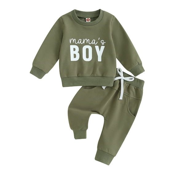 Toddler Baby Boy Clothes 6M 12M 18M 24M 3Y Mamas Boy Crewneck Sweatshirt Long Sleeve Shirt Camouflage Pants Fall Winter Outfits