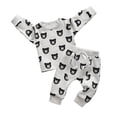 thumbnail image 1 of Toddler Baby Boy Clothes Bear Style Long Sleeve Cotton Tops and Long Pants Set Fall Sweatsuits Outfits Gray 6-9 Months, 1 of 6