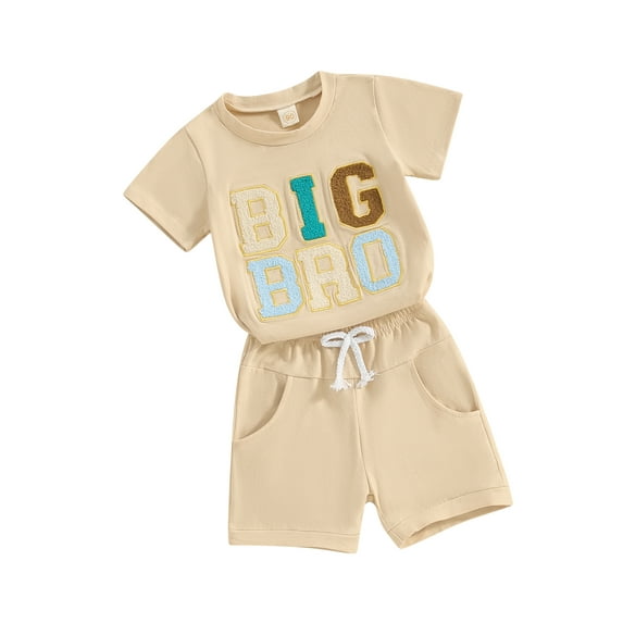 Toddler Baby Boy Clothes Big Brother Little Brother Matching Outfits Summer Shorts Sets