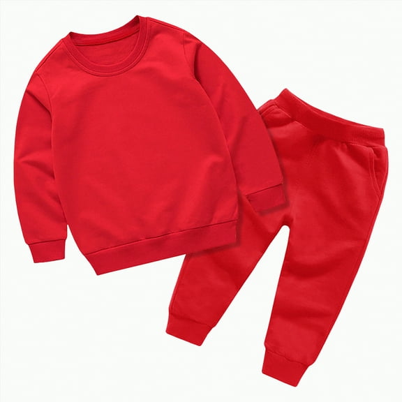 Toddler Baby Boy Clothes Boys Spring Fall Cotton Long Sleeve Elastic Waist 0 6 12 18 24 Months 2T 3T Sweatshirt Tops Pants Sweatsuit 2 Pcs