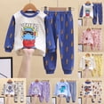 thumbnail image 1 of Toddler Baby Boy Clothes Cartoon Face Print Colour Blocking Sweatshirt + Sweatpants Outfits Set(Pink,12-18 Months), 1 of 5
