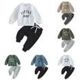 thumbnail image 1 of Toddler Baby Boy Clothes Embroidered Striped Long Sleeve Sweatshirt Pants Set 2 Pcs Fall Winter Outfits Toddler Sweatsuit Girl, 1 of 5