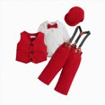 thumbnail image 1 of Toddler Baby Boy Clothes Fall Winter Outfit, Kids Toddler Baby Boys Spring Autumn Print Long Sleeve Pants Romper Bodysuit Vest Hat Outfits 4PC Suit Clothes Kaprioy Baby Boy Clothes, 1 of 9