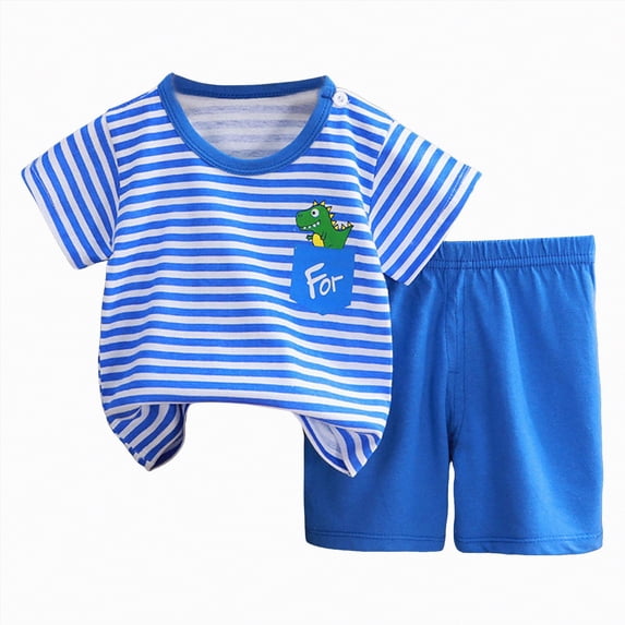 Toddler Baby Boy Clothes For 2t 3t Boys Cute Summer Short Sleeve T Shirt Tops Shorts Clothes Sets Baby Boy Outfits Gibobby,18-24 Months,Blue