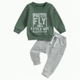 thumbnail image 1 of Toddler Baby Boy Clothes Kids Boys Autumn Winter Letter Print Long Sleeve Drawstring Pants 6 12 18 24 Months 2T 3T 4T Everyday Outfit Set 2Pcs, 1 of 7