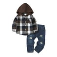 thumbnail image 1 of Toddler Baby Boy Clothes Outfits Baby Boy Sweatshirt Denim Jeans Fall Winter Pants Set Toddler Clothes For Boys12-18Y, 1 of 1