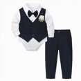 thumbnail image 1 of Toddler Baby Boy Clothes Set Long Sleeve Sweatshirt and Pants Fall Winter Outfits for 2T 3T 4T 5T 6T Kids Navy,0-3 Months, 1 of 6