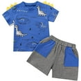 thumbnail image 1 of Toddler Baby Boy Clothes Short Sleeve Little Dinosaur Pattern Shorts 2 Piece Summer Clothes Baby Boy Outfit, 1 of 5