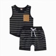 thumbnail image 1 of Toddler Baby Boy Clothes Stripes Sleeveless Tank Tops Shorts Set Cute Baby Boy Summer Clothes Outfits Kaprioy Baby Boy Clothes 6M 12M 18M 24M 2T 3T, 1 of 6