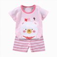 thumbnail image 1 of Toddler Baby Boy Clothes Summer Outfits Bear Giraffe Monkey Rabbit Duck Dino Sea Ship Print T-Shirt & Solid Shorts 2Pcs Kid Clothing Set 6 9 18 24 Months 3T 4T 5T 6T, 1 of 4